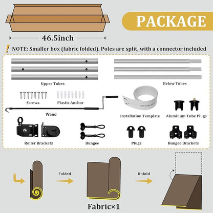 Shade&Beyond Outdoor Roller Shades with Splicing Design, 10' W x 8' H Cordless Patio Roll Up Blinds, Exterior Shade Cloth Roll for Porch, Gazebo, Pergola, Balcony, Gray