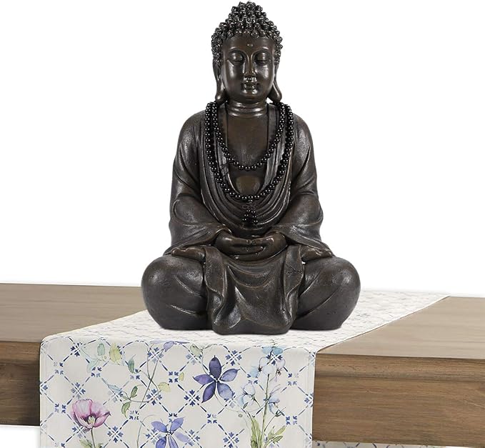 Goodeco Meditating Buddha Statue Outdoor - Large Zen Garden Buddha Sculpture,Indoor/Outdoor Statues Decoration,Decor for Home,Garden,Patio,Deck,Porch Yard Art,Antique Bronze (17 inch)