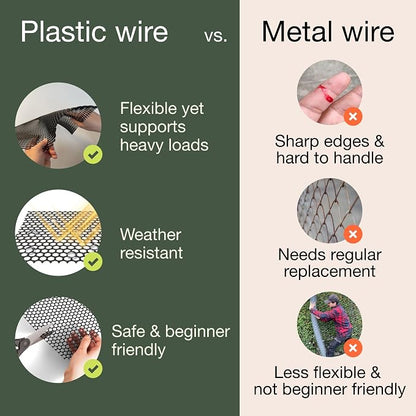 Maporch Plastic Chicken Wire Fencing for Pet Protection - 15.7" x 10ft, HDPE Hunter Green Chicken Wire - Garden Fence Animal Barrier for Dogs, Cats and Rabbits (2-Pack) | 15.7" x 10ft - HDPE Home and Garden Netting - UV Resistant - Customizable Balcony...