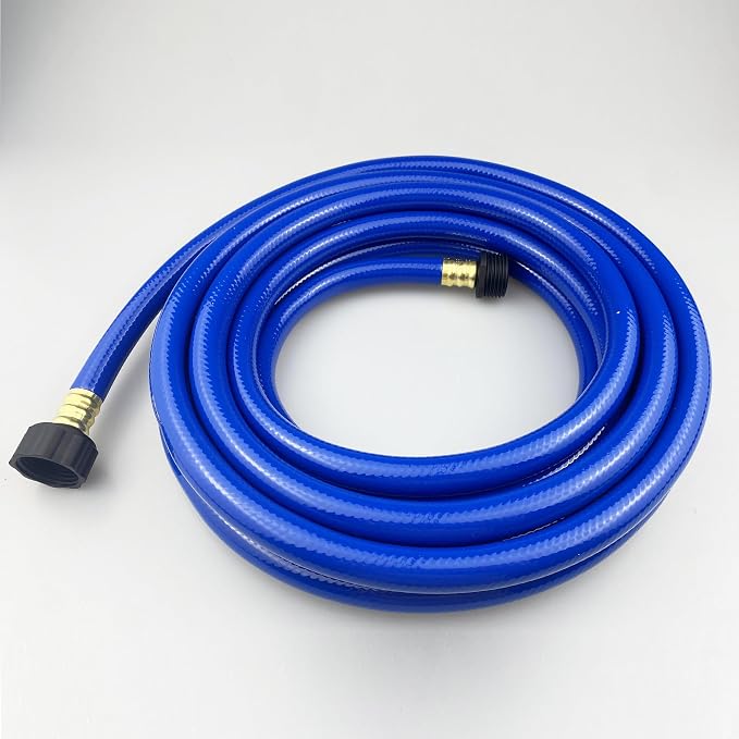 Darnassus PVC Garden Hose 1/2 Inch, 20 FT Flexible Water Hose Blue with Male and Female Plastic Fittings - No Leaking and Lightweight for Household Outdoors Lawns Patio