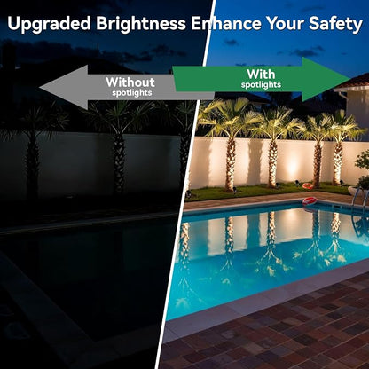 Low Voltage Landscape Spotlight, 12V LED Outdoor Spot Lights, Landscape Lighting Wired for Yard Path Garden Tree, 10W Aluminum Up Lighting with Connectors, IP66 Waterproof & 4000K, 1 Pack