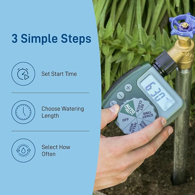 2-Pack (2 Total Timers) Orbit Programmable Digital Hose Watering Timer - 1 Outlet - Battery Powered - with LCD Screen - Built-in Rain Delay - Water-Resistant - 62061