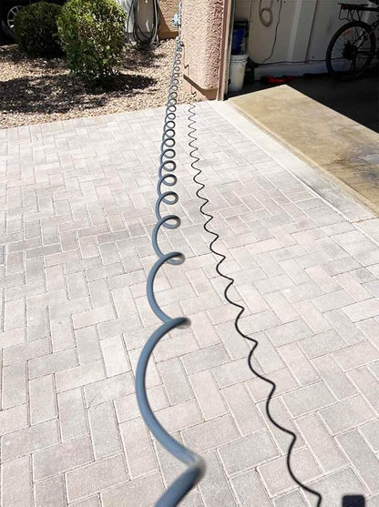 SANFU PU Recoil Garden Water Hose 3/8"ID(9.5 x 12.7mm) x 50ft Premium with 3/4"Inch Brass Fittings Retractable, Outdoor Patio Hose Marine&Boat, Gray(50')