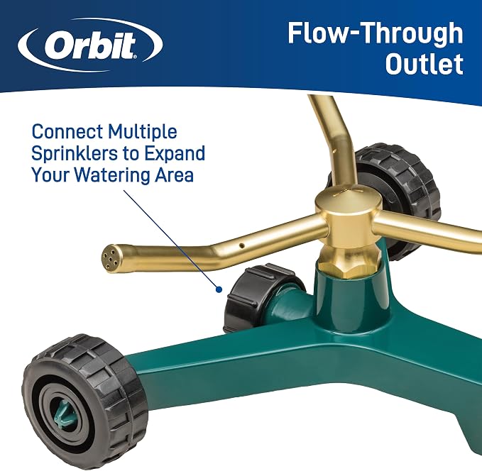 Orbit 58257N Lawn and Garden 3-Arm Metal Sprinkler with Wheel Base (Pack of 3)