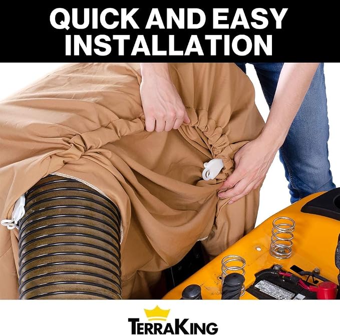 TerraKing 54 Cu. Ft. Leaf Bag XL, 150" Opening – Fits 3-Bag Hood Systems – For Ride-On Lawn Mowers – Heavy Duty Nylon Bottom – Fast & Easy Collection – Tan (ST95033)