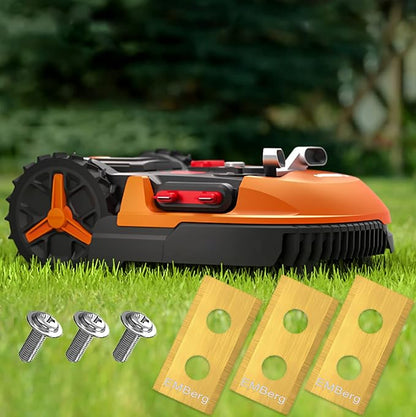 EMBerg Endurance Blades (18 Pack) for Worx Landroid Robotic Mowers (Titanium Coated Blade for Worx)