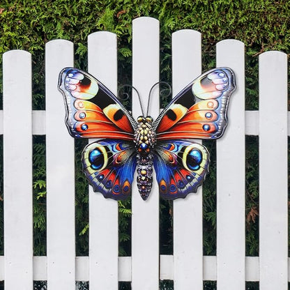VEWOGARDEN Butterfly Wall Decor, Large Outdoor Metal Hanging Wall Art for Home Outside Patio Garden Fence Decorations