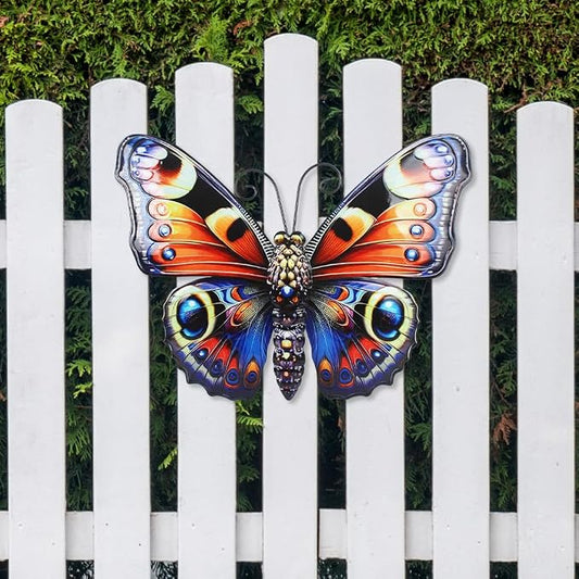 VEWOGARDEN Butterfly Wall Decor, Large Outdoor Metal Hanging Wall Art for Home Outside Patio Garden Fence Decorations