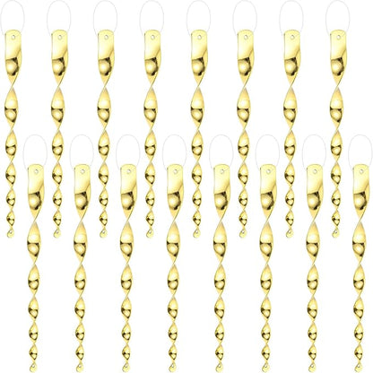 M METERXITY 16-Pack Bird Reflective Rods 11.5 Inch Spiral Bird Scare Rods Hanging Birds Deterrent Device for Yard/Patio/Garden/Farm/Decoration [Gold]