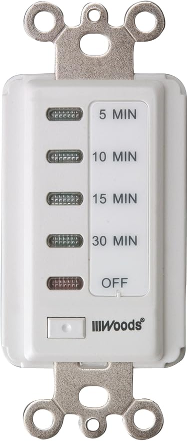 Southwire Woods in-Wall 30-Minute Decora Digital Countdown Timer - Automatic Wall Timer - Energy-Efficient Appliances Timekeeper - Easy-Install Digital Timer - Compact Design (Pack of 3)