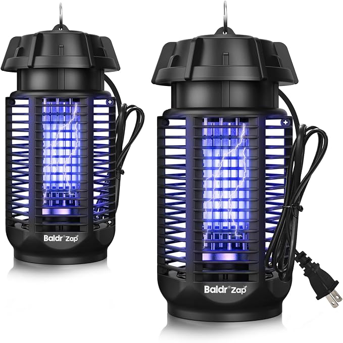 Electric Bug Zapper for Outdoor Indoor, Mosquito Zapper, 1/2 Acre Wide Coverage, 4200V 20W Powerful, IPX4 Waterproof Insect Killer for Backyard, Patio, 2 Pack
