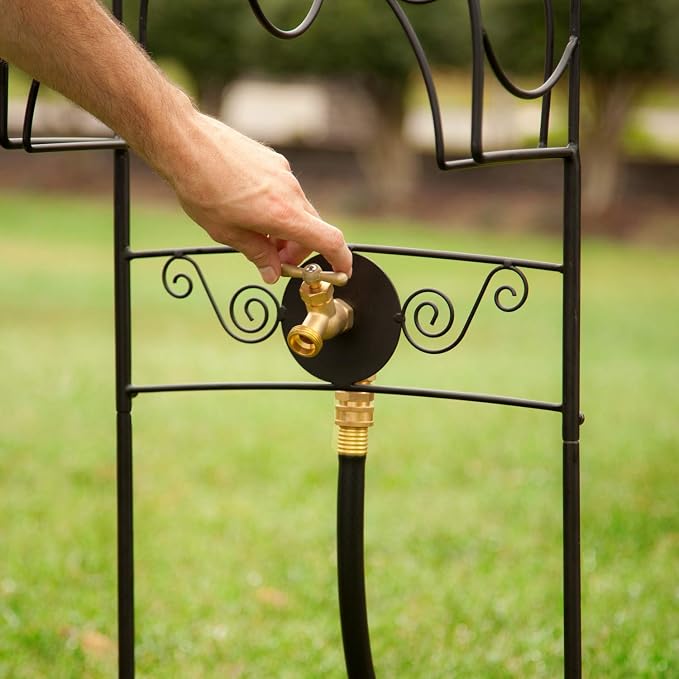 Liberty Garden 640-KD Decorative w/Bib Hose Stand, Black