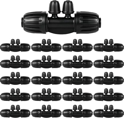 1/2 Inch to 1/4 Inch Tubing Irrigation Fittings for (1/2'' ID x 0.60''-0.63'' OD) 16mm Drip Tubing,Locked Barbed Tee Connectors (20 Pcs Barbed Tee 4-Way)