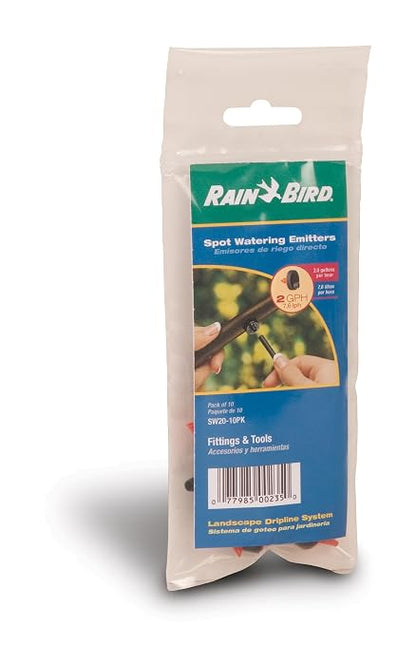 Rain Bird SW20/10PS Drip Irrigation Spot Watering Dripper/Emitter, 2 Gallon Per Hour, 10-Pack