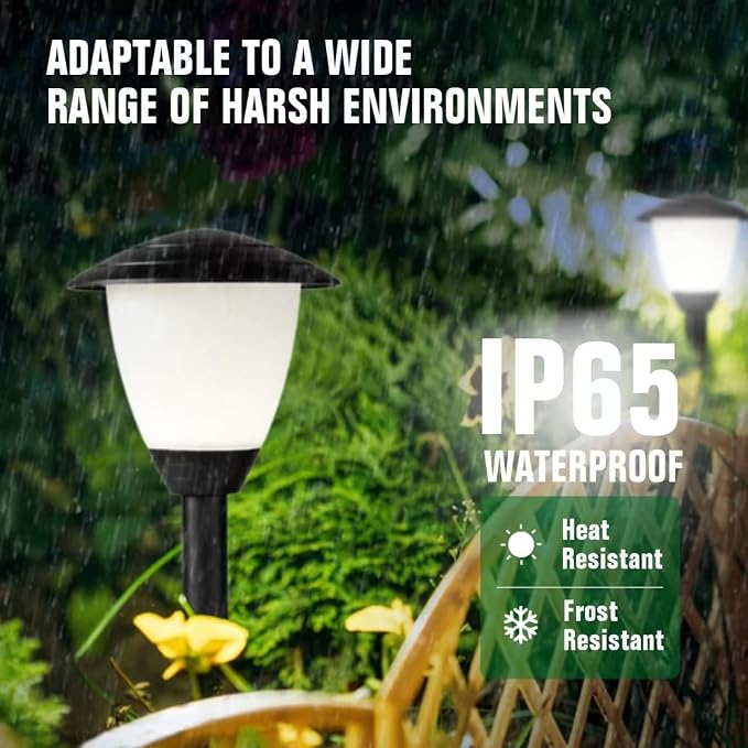 6 Pack Low Voltage Landscape Lighting LED Landscaping Lights, 1.7W 12V AC DC, 3000K Warm White, IP65 Waterproof Low Voltage Pathway Lights, ETL, UL, CSA Listed, for Yard Walkway Garden, Black
