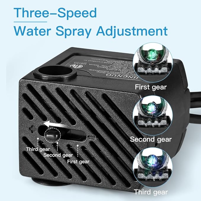 Tabletop Water Fountains, 3 Gears Desktop Fountain Indoor with Led Rolling Ball, Table Top Small Water Feature Interior Zen Relaxation Decor for Home Bedroom Living Room Office Apartment