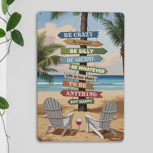 mmiishe vintage metal signs retro home decor surf board decor for bedroom office wall beach wall art beachy room decor home metal gifts for women men 8x12 Inches Birthday Anniversary Decoration