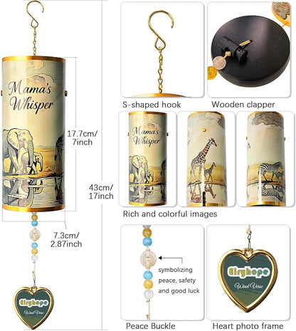 Wind Chimes for Outside, 17″ Animal Mother & Baby Wind Bell, Hand-Tuned Deep Resonance Windchime, Aluminum Outdoor Windbell for Home Garden Decor, Sentimental for Mom