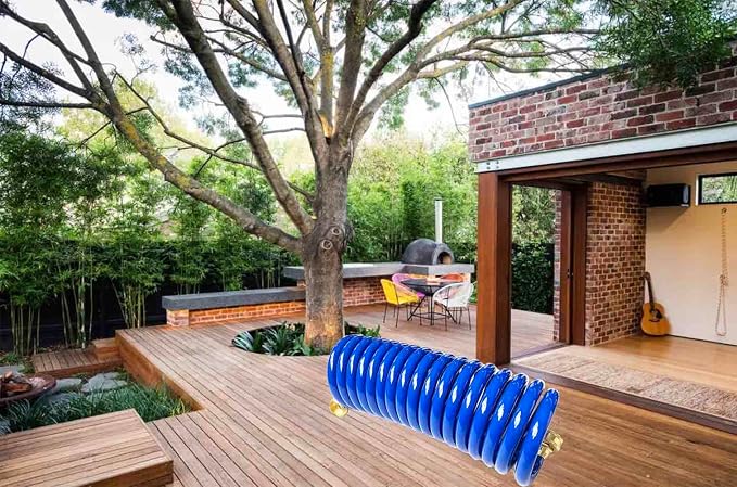 SANFU PU Recoil Garden Water Hose 3/8"ID(9.5 x 12.7mm) x 15ft Premium with 3/4"Inch Brass Fittings Retractable, Outdoor Patio Hose Marine&Boat, Blue(15')