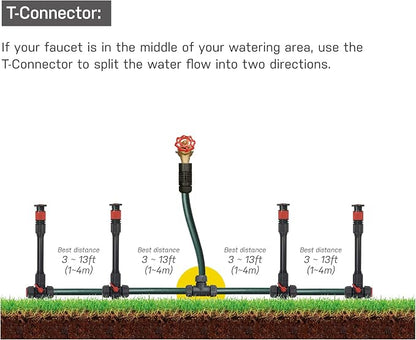 Eden DIY Garden Hose and Faucet Connector - 10-Piece Set (Model#99910), Red, Black