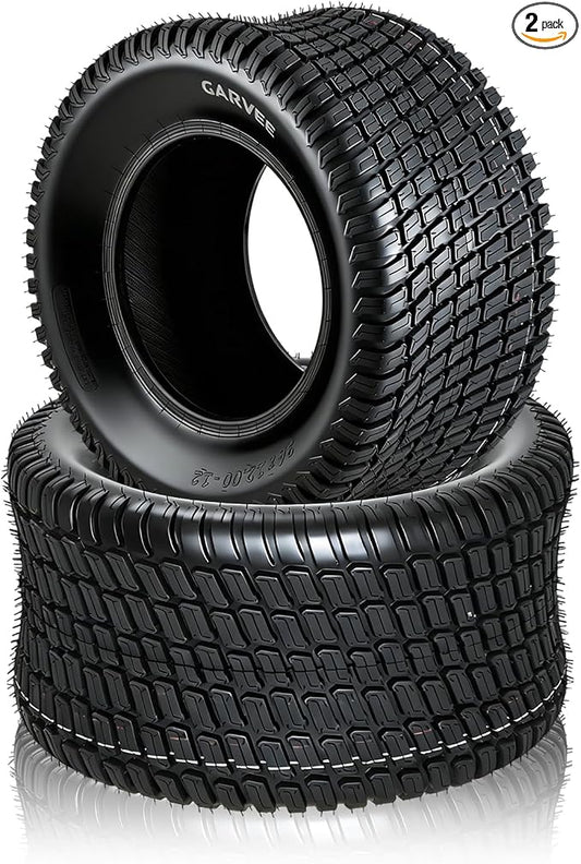 GarveeLife 24x12-12 Lawn Mower Tires (Set of 2) - 24x12x12 4-Ply Tubeless Garden Tractor Turf Tires, 1700 LB Load Capacity, 20 PSI, for Mowers & Yard Carts