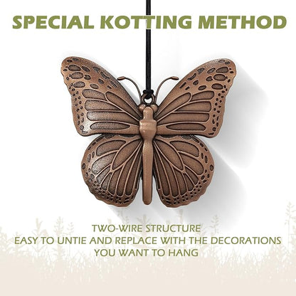 Butterfly Wind Chimes for Outside,32" Outdoor Wind Chime Butterfly Gifts for Women/Mother/Father/Christmas/Unisex,Unique Windchimes Outdoors Zen Garden Patio Home Yard Decor(Copper)