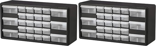 Akro-Mils 26-Drawer Plastic Drawer Storage Cabinet for Garage Organization, Bead Organizer, Building Bricks Storage, Teacher Toolbox, Makeup Organizer, 20-Inch W x 6-Inch D x 10-Inch H, 10126 Black