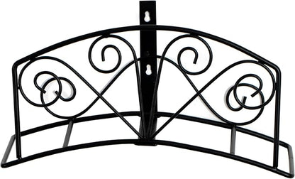 Gardenised Metal Wall-Mount Elegant Scrollwork Hose Holder Heavy-Duty Outdoor Hanger and Water Hose Organizer with Sturdy Reel Hooks & Screws for Yard Lawn Garden Patio Landscaping and Home Use