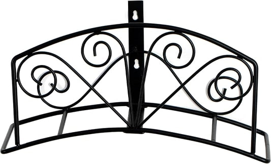 Gardenised Metal Wall-Mount Elegant Scrollwork Hose Holder Heavy-Duty Outdoor Hanger and Water Hose Organizer with Sturdy Reel Hooks & Screws for Yard Lawn Garden Patio Landscaping and Home Use