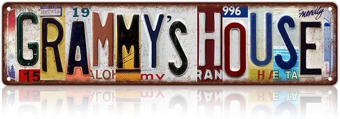Vintage Grammy's House Street Sign Wall Decor Metal Tin Signs