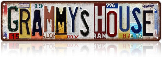 Vintage Grammy's House Street Sign Wall Decor Metal Tin Signs
