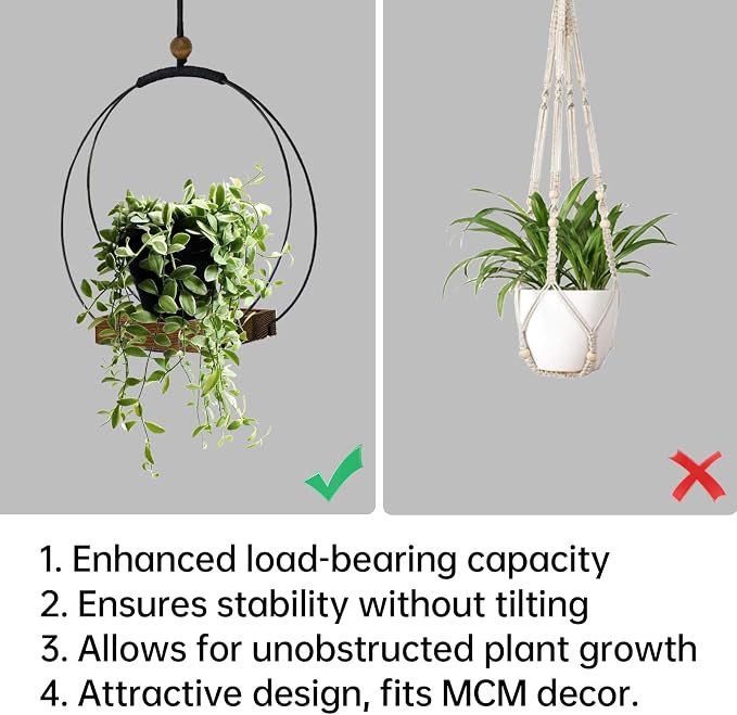 Adnkwolivt Hanging Planter for Indoor Plants - Outdoor Plant Hanger, Mid Century Metal Plant Hanger, Indoor Conner Ceiling, Gift for Mom, Plant Lovers, Housewarming