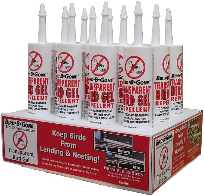 Bird B Gone - Transparent Bird Gel - Pigeon Deterrent for Balcony, Bird Deterrents for Outside, Bird Repellent Devices Outdoor
