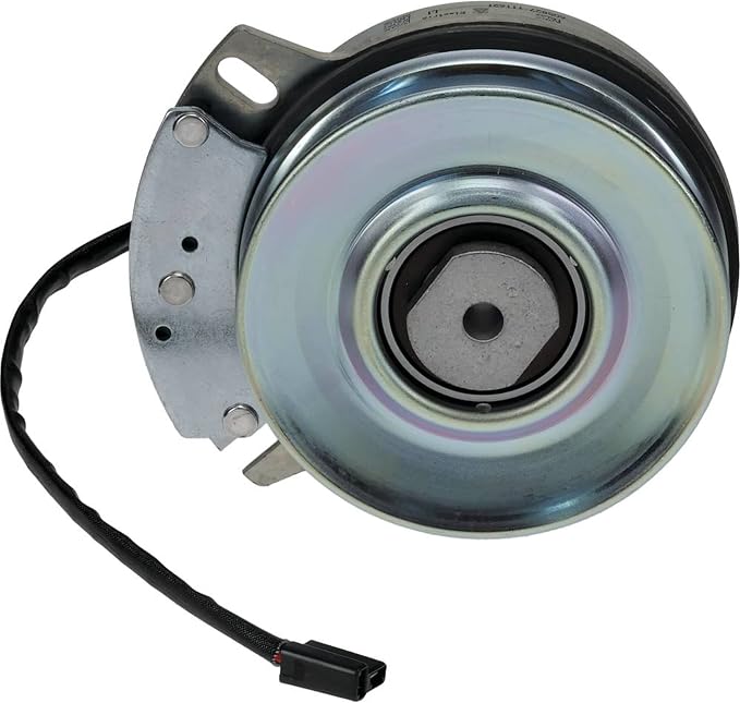 Stens 255-976 PTO Clutch Compatible with/Replacement for Hustler 605827K, Warner 5219-193 Pigtail Included, Belt Width 1/2" or 5/8", Pulley Diameter 5 3/4" Lawn Mowers Black