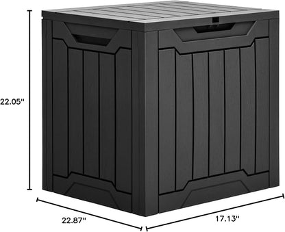 YITAHOME 31 Gallon Outdoor Storage Box | Resin Deck Box and Waterproof Package Delivery Box for Gardening Tools, Pool Supplies, Patio Furniture, Lockable, Black