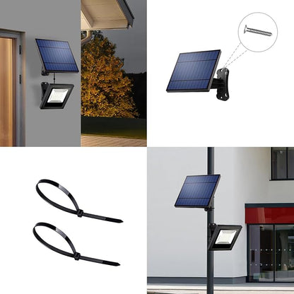 Solar Lights Dusk to Dawn 4400mAh Solar Powered Spotlight Outdoor Waterproof 6000K Wall Mounted Lighting with 16FT Cord for Patio, Flag Pole, Fence, White
