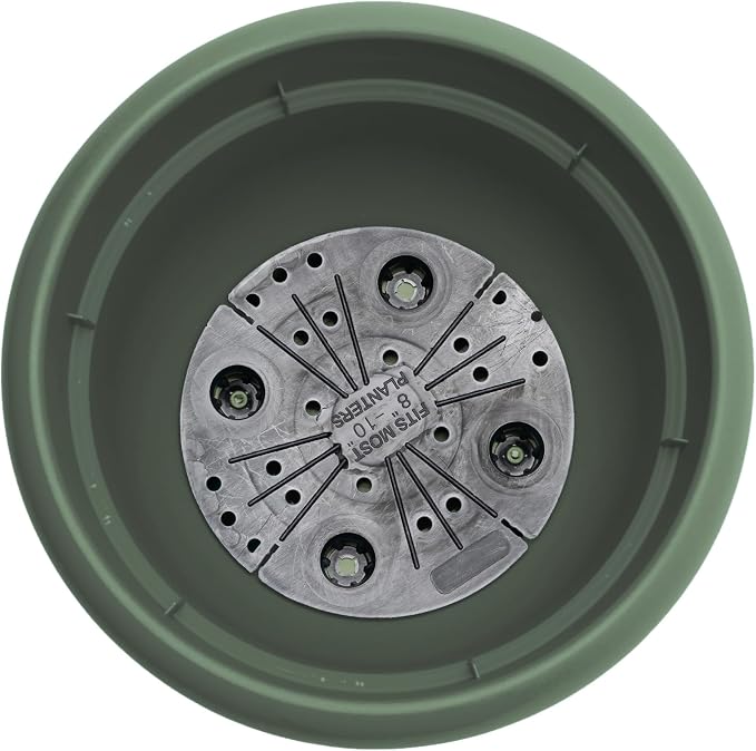 Bloem Ariana 16" Plastic Self-Watering Planter, Basil, 2-Pack | Self-watering disk at the bottom of each pot that acts as a water wick and reservoir for optimal plant health