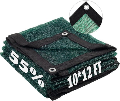 LOVE STORY 10x12FT 55% Dark Green Shade Cloth Sun Shade Net with Grommets Sunblock Net Mesh Tarp for Garden,Plants Cover,Greenhouse and Patio