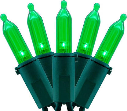 YULETIME 200 Green LED Christmas Lights, 66 ft Green Wire UL String Light | Stay Lit, End-to-End Connectable, UL Certified, Commercial Grade, 1-Strand 200 Lights, 4" Spacing