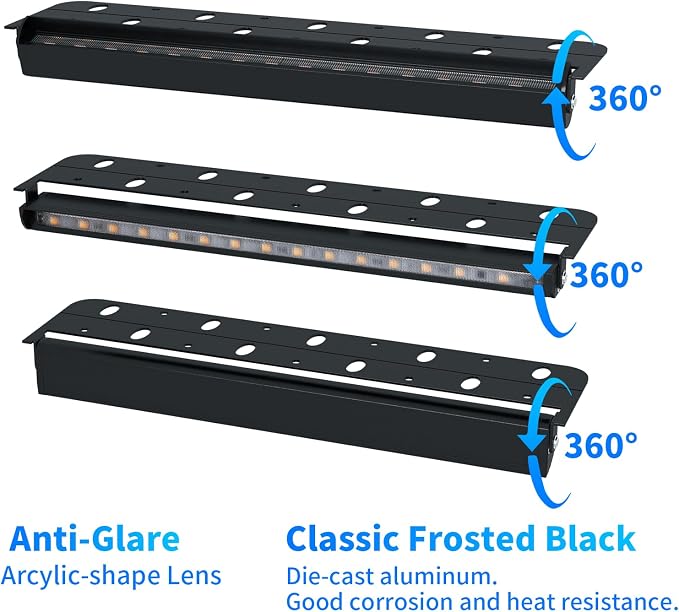 4-Packs 5W 12 Inch LED Hardscape Paver Lighting,12V AC/DC Low Voltage Retaining Wall Lights,LED Landscape Lighting,2700K Soft White Outdoor Step Light,50,000 Hours Lifespan-Black