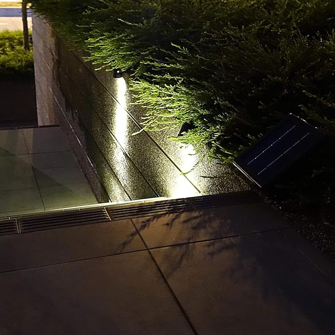 4-Spotlight Mini 50X Solar-Powered LED Spotlight (Cool White LED), Black Finish, Outdoor Garden Yard Landscape Downlight