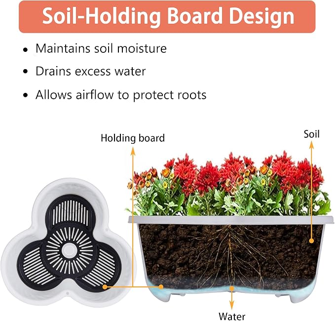 VECELO 7 Tier Vertical Garden Planter, Self Watering Stackable Planters with Wheels for Strawberries, Herbs, Flowers, Vegetables, White