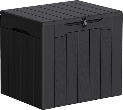 Greesum 33 Gallon Resin Deck Box All Weather Outdoor Storage Boxes for Patio Furniture Set,Outdoor Toys,Garden Tools,Black