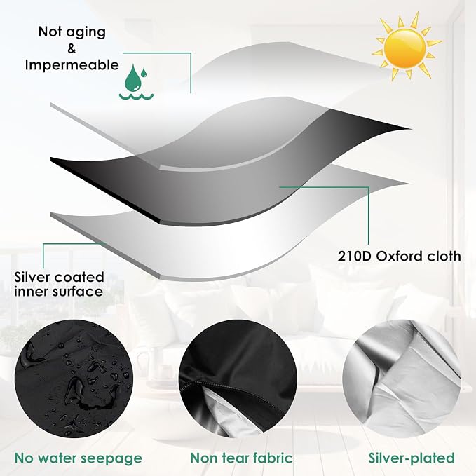 2 Pack Patio Furniture Storage Bag Extra Large Protective Cushion Bag with Zipper and Handles,Waterproof Cushion Storage Bags for Patio Furniture Christmas 68 inch L x 30 inch W x 20 inch H (2)