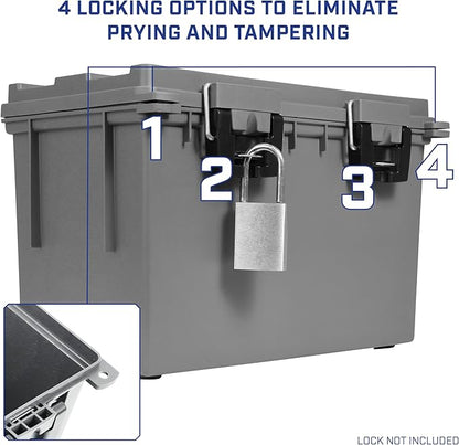 Sheffield XL Ammo Box Made in USA, Stackable Lockable Ammo Storage Box | 2 Pack Lockable Storage Box, Water and Dust Resistant Dry Box, Secures Hunting Gear, Gun Accessories, Supplies, and Bullets