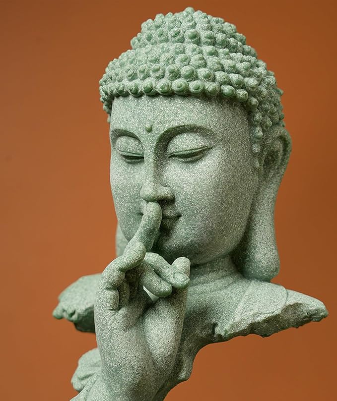 livelyfish Meditating Buddha Statue Zen Garden Statues Sandstone Thinker Buddha Sculpture Figurine for Fish Tank Aquarium Home Decorations, Gift (B)