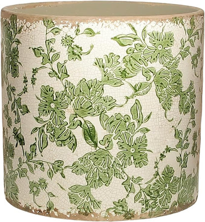 Xiaan Jiaju 7.7" Large Green Plant Pots, Flower Pots w/Drainage, French Country Farmhouse Pots for Plants, Tree Pot for Olive & Money Tree, Garden & Home Decor, Gifts for Women,Indoor/Outdoor Planter