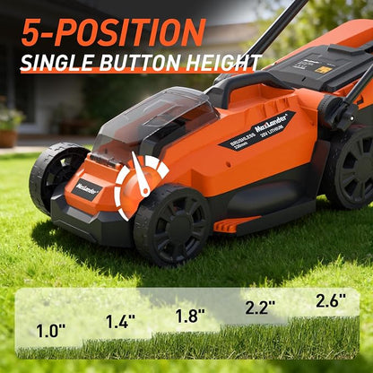 MAXLANDER 13 Inch Electric Lawn Mower and 12 Inch Cordless Weed Wacker, 20V String Trimmer with 2x4.0 Ah Battery and Charger, Grass Cutter with 8 Pcs Line, Grass Trimmer for Yard, Garden