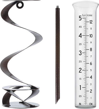 La Crosse 704-56357-INT Helix Spiral Metal Rain Gauge