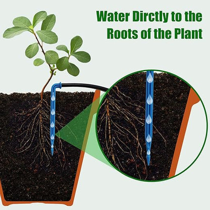 Solar Automatic Drip Irrigation Kit System, JIYANG Solar Powered Auto Easy DIY Watering Device Supported Pots Plants, 6-12 Timing Modes With Anti-Siphoning Device (Expansion Kit/Extra Accessories Kit)